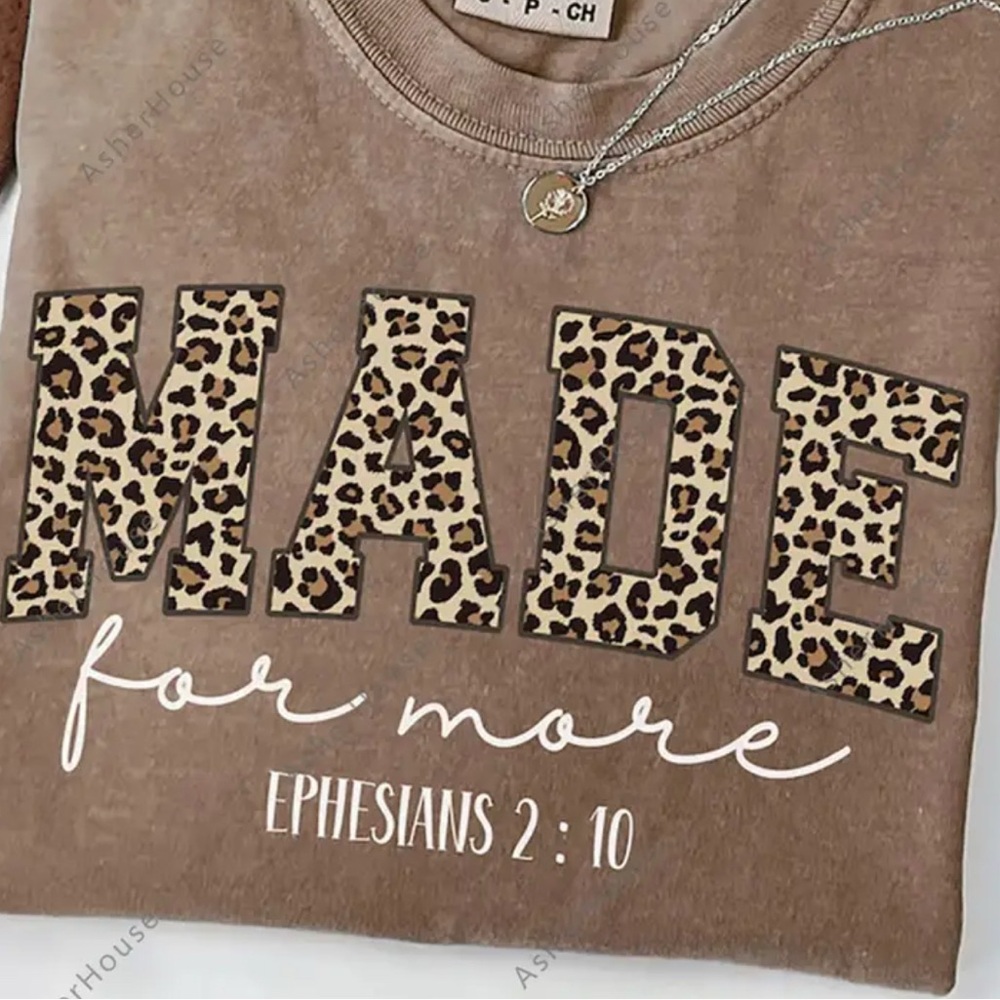 Distressed “MADE FOR MORE” Christian oversized distressed T-shirt